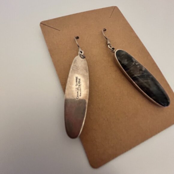 Charles Albert Sterling Silver & Stone Dangle Earrings - Picture 2 of 3